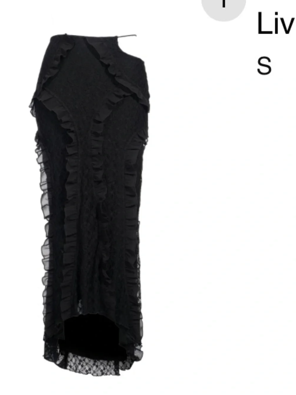Black Ruffle Lace Maxi Skirt